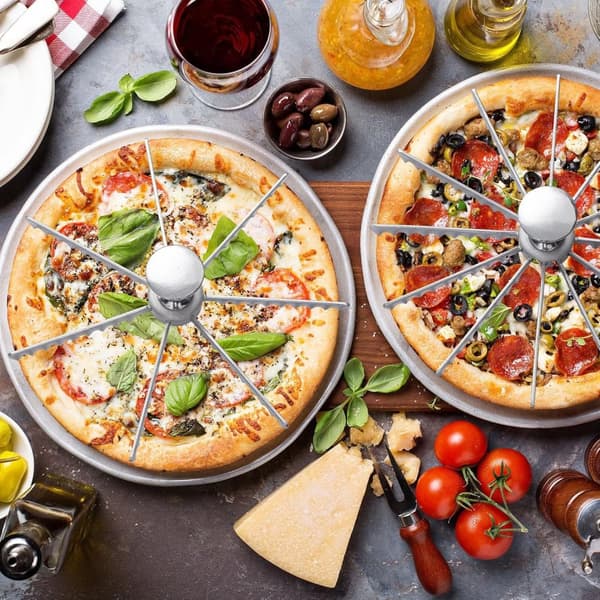 INF Ny pizzaskærer med flere tænder - pizzakniv i aluminiumlegering