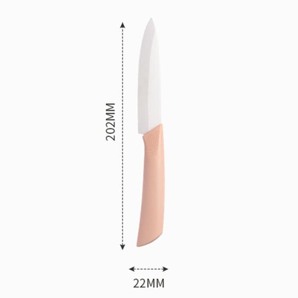INF Keramisk fruktkniv - 15 cm rosa kjøkkenkniv med slire