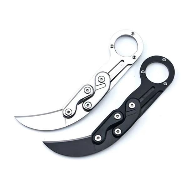 INF Mini-kniv för nyckelring, fickkniv i rostfritt stål med slida