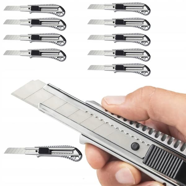 10x tapetkniv i aluminium