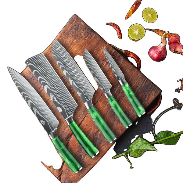 Köksknivset, rostfria blad, miljövänliga,5 stycken