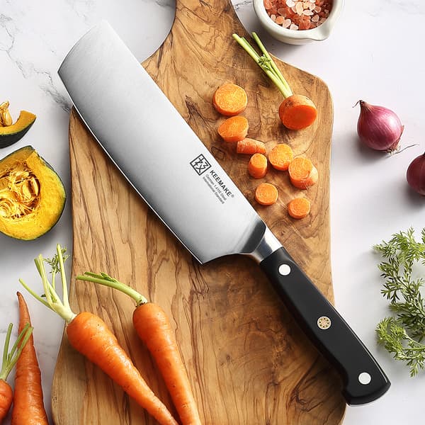 KEEMAKE Nakiri -veitsi, 7 tuuman ruostumattomasta teräksestä valmistettu terä, ergonominen kahvadesign,7 tuumaa