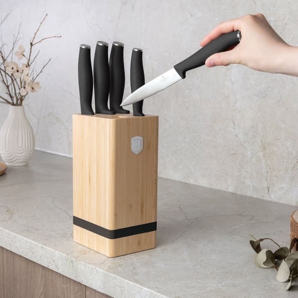BERLINGER HAUS BH-2971 MATTSVART KNIVSET I BAMBBULOCK