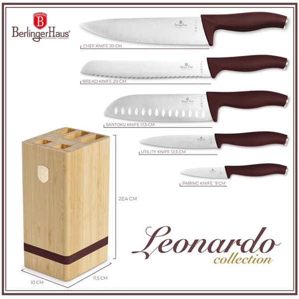 BERLINGER HAUS BH-2972 LEONARDO KNIVSET I BAMBBULOCK