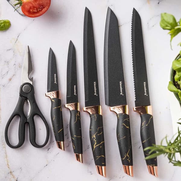 KÖKSKNIV SET I STÄLL MED EN SLIPPARE KLAUSBERG KB-7770