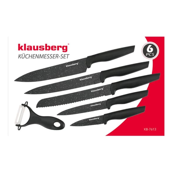 SÆT MED 5 MARMOR KØKKENKNIVE MED SKÆLLER KLAUSBERG KB-7613