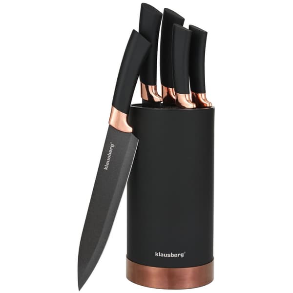 SET MED 5 KÖKSKNIVAR I BLOCK KLAUSBERG KB-7614