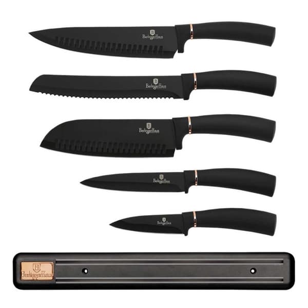 SET MED 5 KÖKSKNIVAR MED BLAD BERLINGER HAUS BH-2535 BLACK ROSE