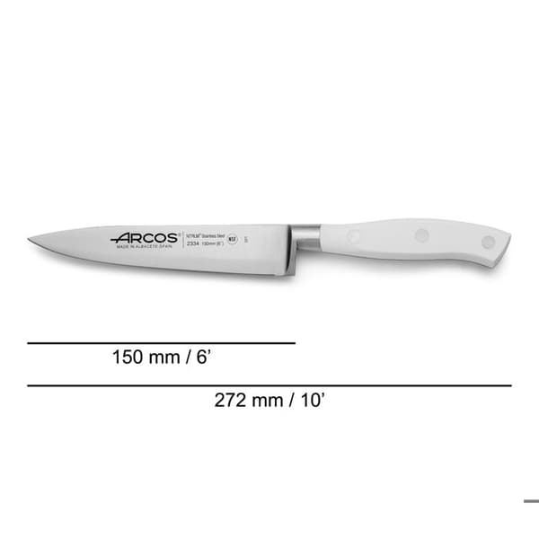 Smidd skärkniv 15cm blad Riviera White Arcos - Rostfritt stål - Skärning