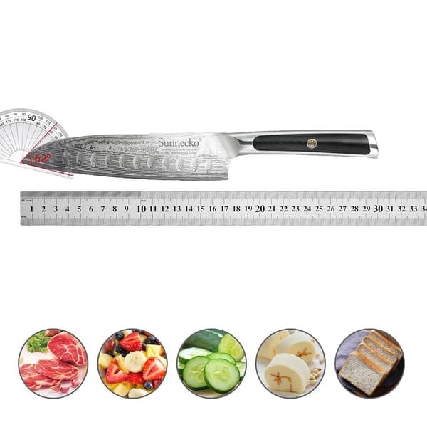Sunnecko Kökknivset, 73-Lagers Damaskusstål, Ergonomisk Handtagsdesign,7 tum Santoku-kniv