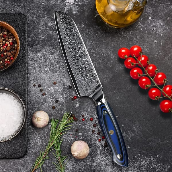 Damaskus Stål Utility Kniv, 67-Lags Klinge, VG10 Stål Kerne,Santoku kniv