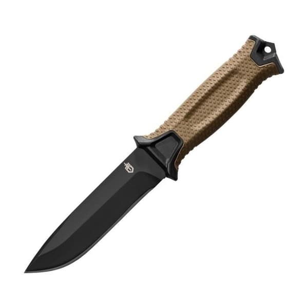 Gerber StrongArm Coyote Smooth kniv, med svart keramisk beläggning, total längd 24,8 cm, tjocklek 4,8 mm, med slida