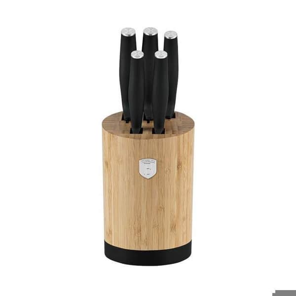 BERLINGERHAUS Knivset med bambuställ 6 delar Matt svart kollektion BH-2753