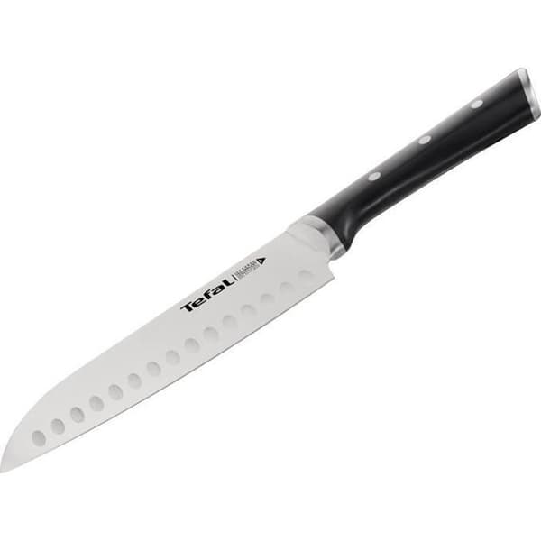 TEFAL Santoku kniv 18,5 cm, Kökskniv, tyskt blad i rostfritt stål, Hållbar skärpa, 10 års garanti K2320614