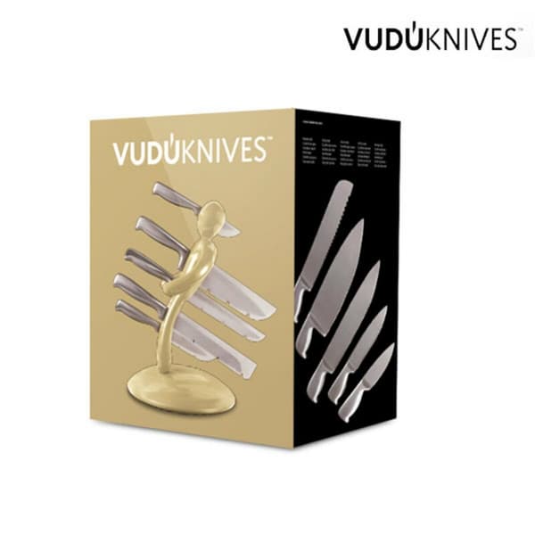 Vudú Knives Supreme Knivholder og Kniv Sæt (5 stykker) - Guld