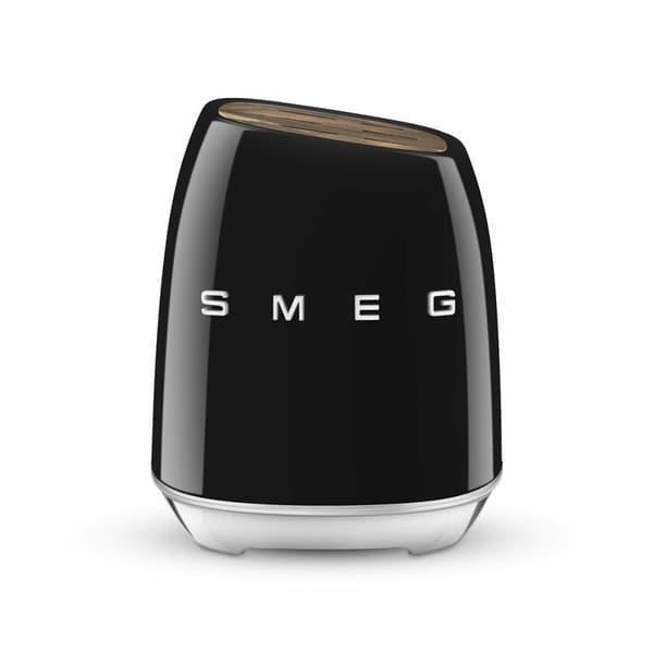 Setti keittiöveitsiä ja teline Smeg KBSF02BL