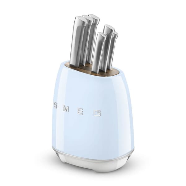Setti keittiöveitsiä ja teline Smeg KBSF02PB