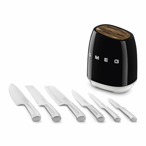 Set med köksknivar och hållare Smeg KBSF02BL