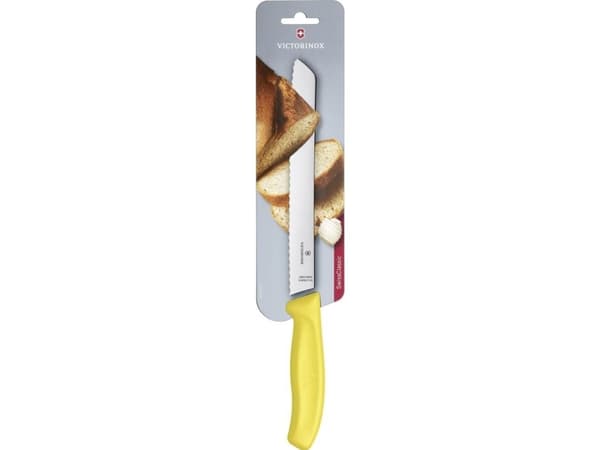 Brødkniv Classic Victorinox Fibrox klinge 21 cm Gult håndtag,10 stk/krt