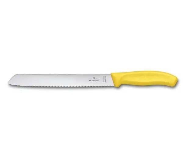 Brødkniv Classic Victorinox Fibrox klinge 21 cm Gult håndtag,10 stk/krt
