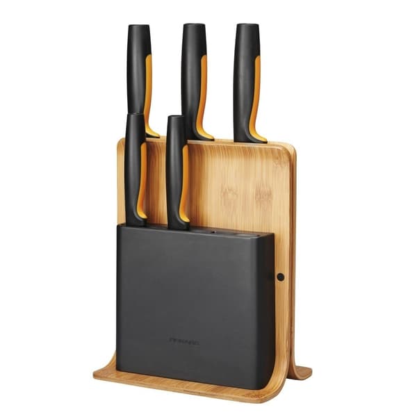 Fiskars Set med 5 knivar i bambublock Functional Form 1057552