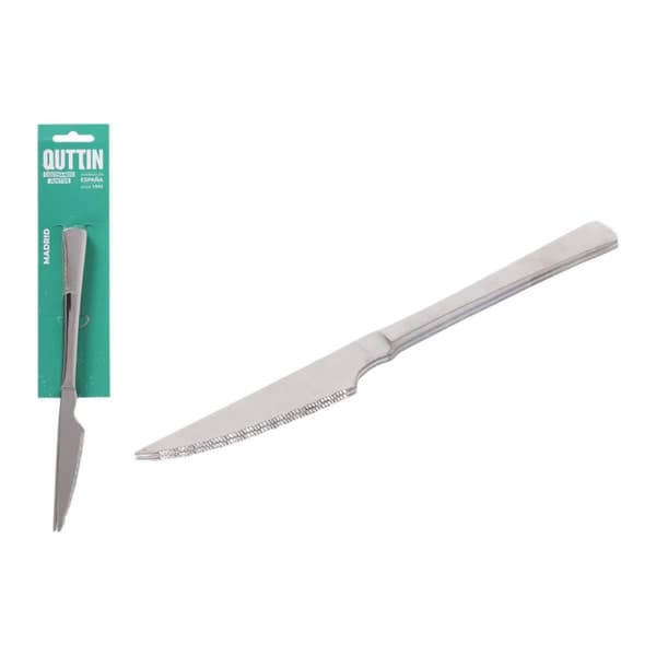 Set med köttknivar Quttin Madrid Silvrig Rostfritt stål 21 x 2 x 0,5 cm 2 Delar (12 antal)
