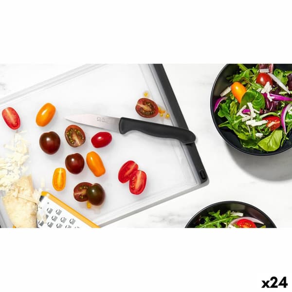 Set med skalknivar Cuyfor Svart Silvrig Rostfritt stål 7,5 cm 6 Delar (24 antal)