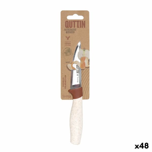 Skalkniv Quttin Terra Brun Silvrig Rostfritt stål 9 cm (48 antal)
