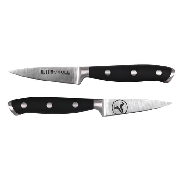 Skalkniv Quttin Bull Svart Silvrig Rostfritt stål 9 cm (4 antal)