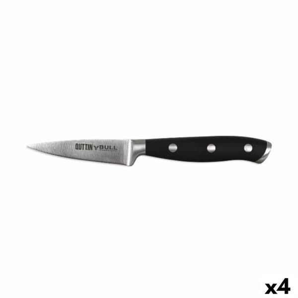 Skalkniv Quttin Bull Svart Silvrig Rostfritt stål 9 cm (4 antal)