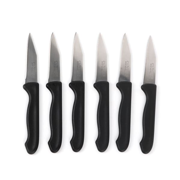 Set med skalknivar Cuyfor Svart Silvrig Rostfritt stål 7,5 cm 6 Delar (24 antal)