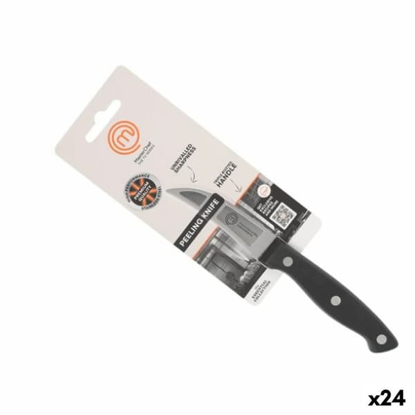 Skalkniv MasterChef Svart Silvrig Rostfritt stål 7 cm (24 antal)