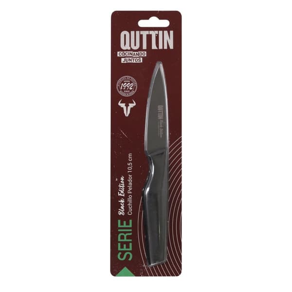 Skrellkniv Quttin Black Rustfritt stål 9 cm (12 enheter)
