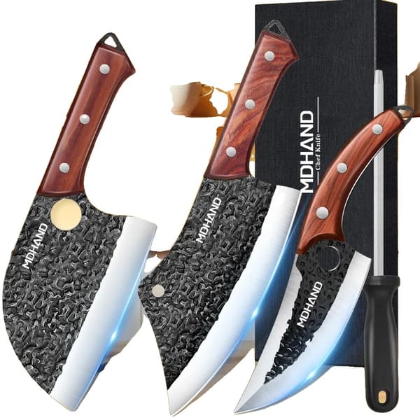 Multi køkkenkniv sæt, høj-kulstof rustfrit stål, ergonomisk design, anti-rust smedede klinger