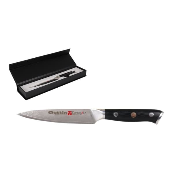 Kökskniv Quttin Damaskus Svart Silvrig 12 cm (2 antal)
