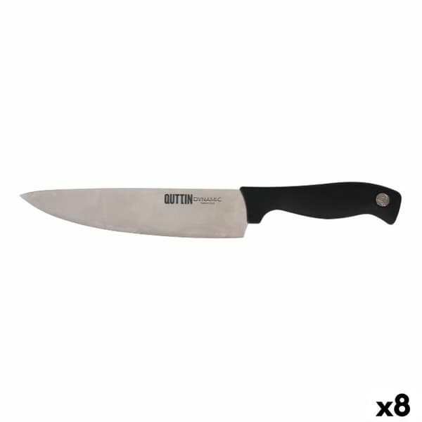 Køkkenkniv Quttin Dynamic Sort Sølvfarvet 20 cm (8 enheder)
