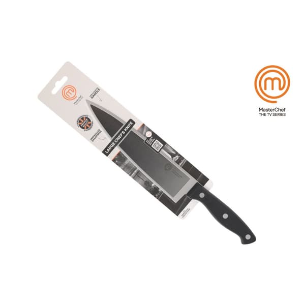 Køkkenkniv MasterChef Chef Sort Sølvfarvet 20 cm (18 enheder)