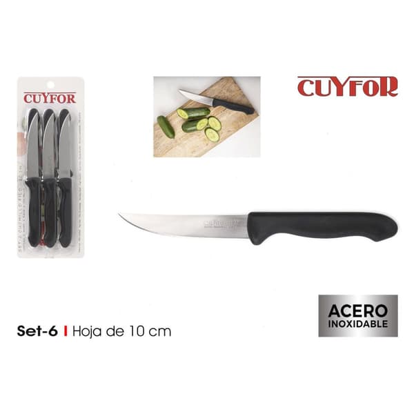 Knivset Cuyfor Filo Svart Silvrig 6 Delar (24 antal)
