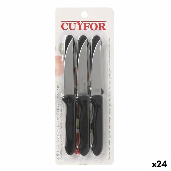 Knivset Cuyfor Filo Svart Silvrig 6 Delar (24 antal)