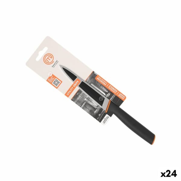 Kjøkkenkniv MasterChef Svart Sølv 13 cm Flerbruk (24 enheter)