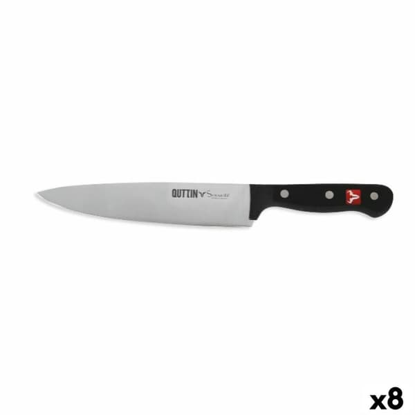 Kjøkkenkniv Quttin SYBARITE Svart Sølv 20 cm (8 enheter)