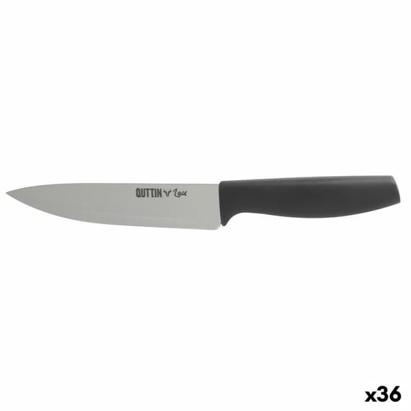Køkkenkniv Quttin Laos Sort Sølvfarvet 15 cm (36 Enheder)