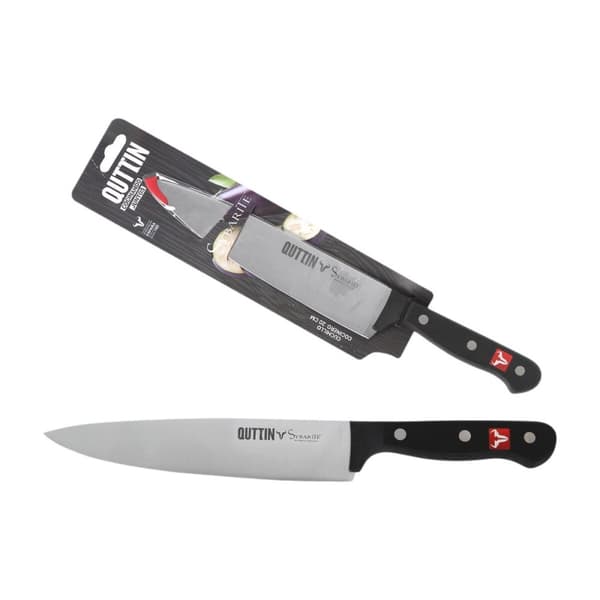 Køkkenkniv Quttin SYBARITE Sort Sølvfarvet 20 cm (8 enheder)