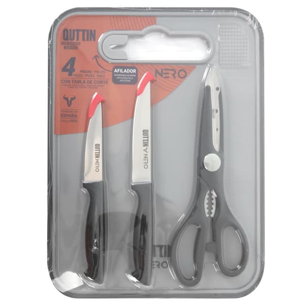 Knivset Quttin Nero 4 Delar (6 antal)