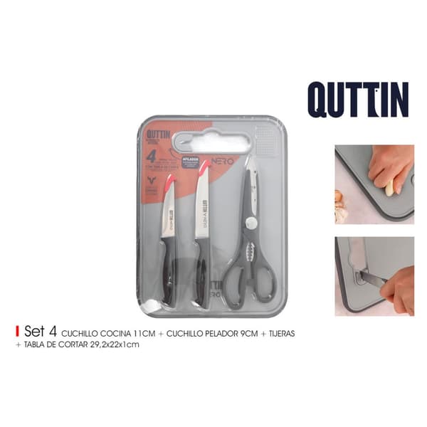 Knivset Quttin Nero 4 Delar (6 antal)