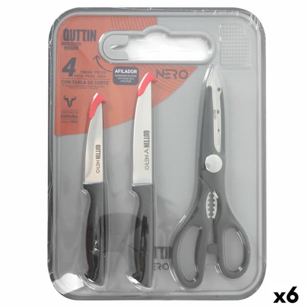 Knivset Quttin Nero 4 Delar (6 antal)