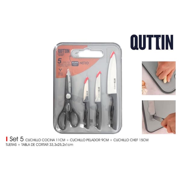 Knivsett Quttin Nero 5 Deler (4 enheter)