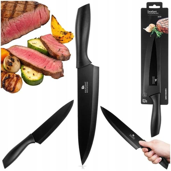 KOCKKNIV, KÖK I SVART STÅL, 32CM