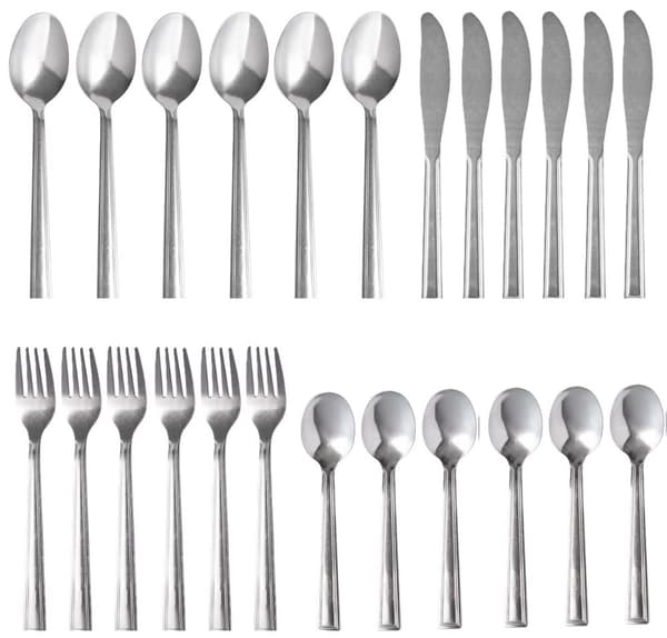 Bestick Set 24 Delar För 6 Personer . Rostfritt