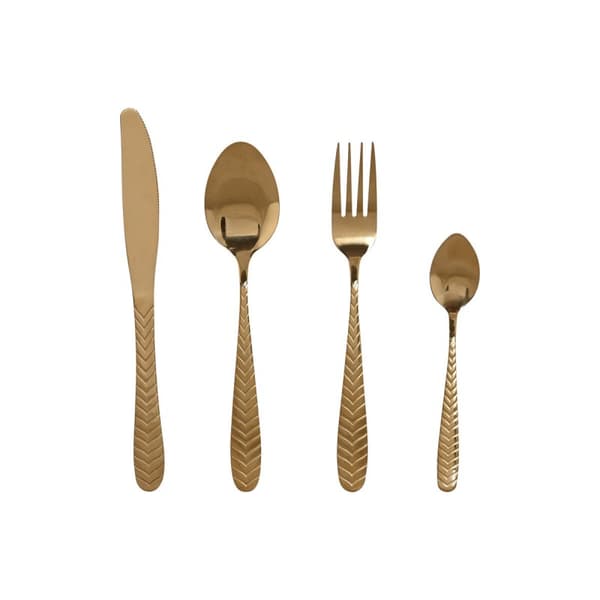 Bestick Home ESPRIT Gyllene Rostfritt stål 2 x 0,4 x 22,5 cm 16 Delar